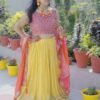 Alternate view of an occasion outfit photographed in a garden