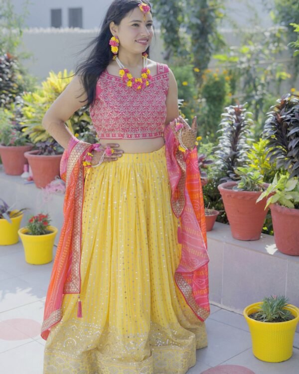 Alternate view of an occasion outfit photographed in a garden